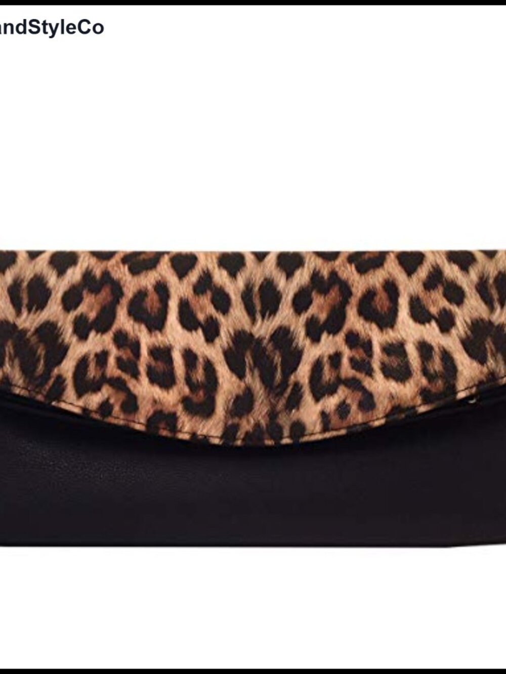 Synthetic Leather Leopard Print Fold Over Clutch with Detachable Chain